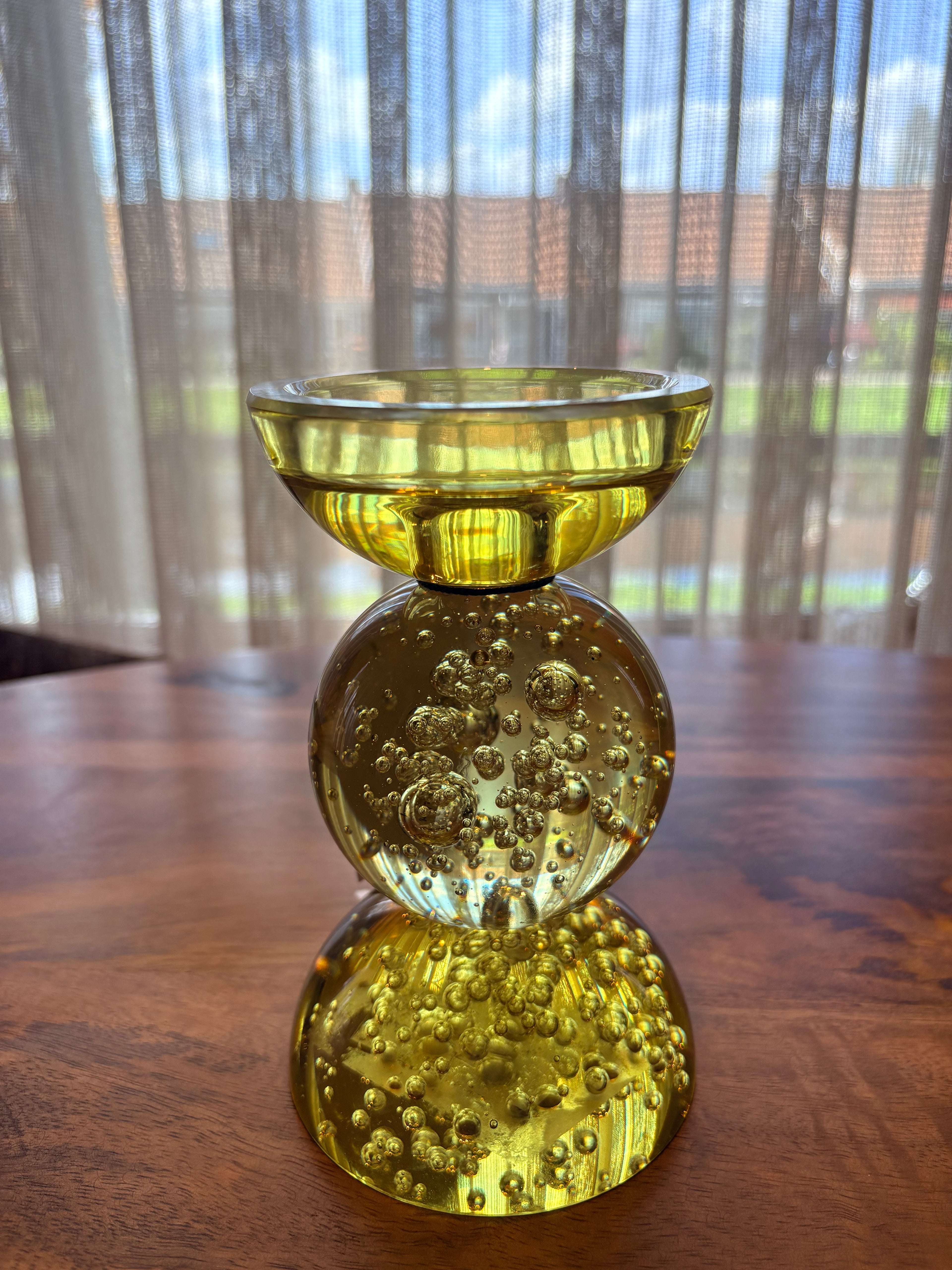 Gele bol kandelaar groot light&living