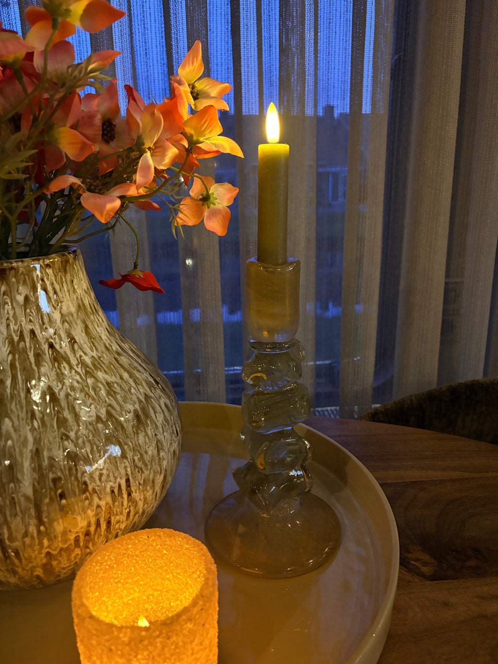 Kandelaar groen / bruin light&living