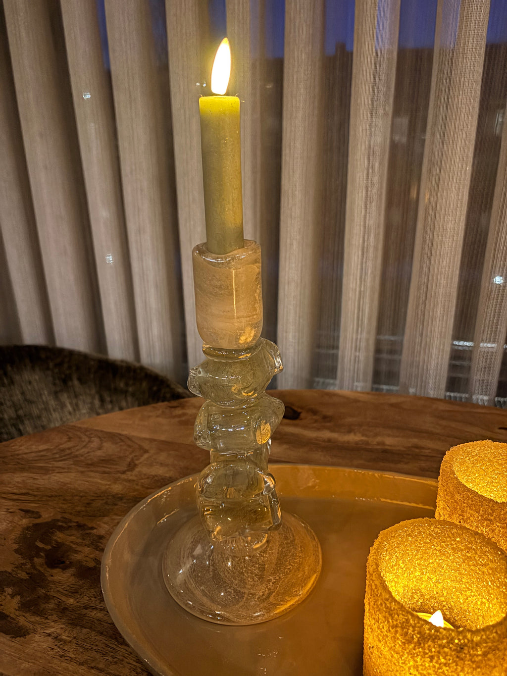 Kandelaar groen / bruin light&living