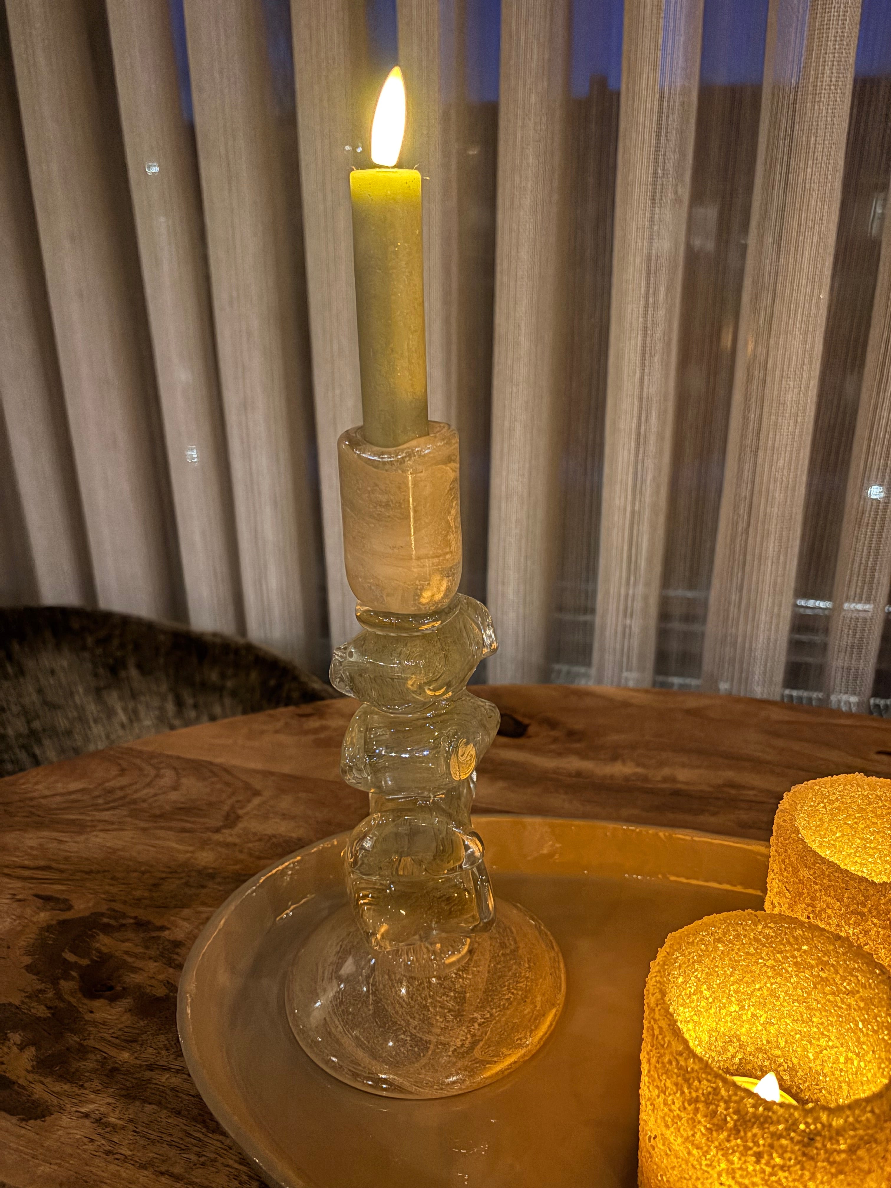 Kandelaar groen / bruin light&living