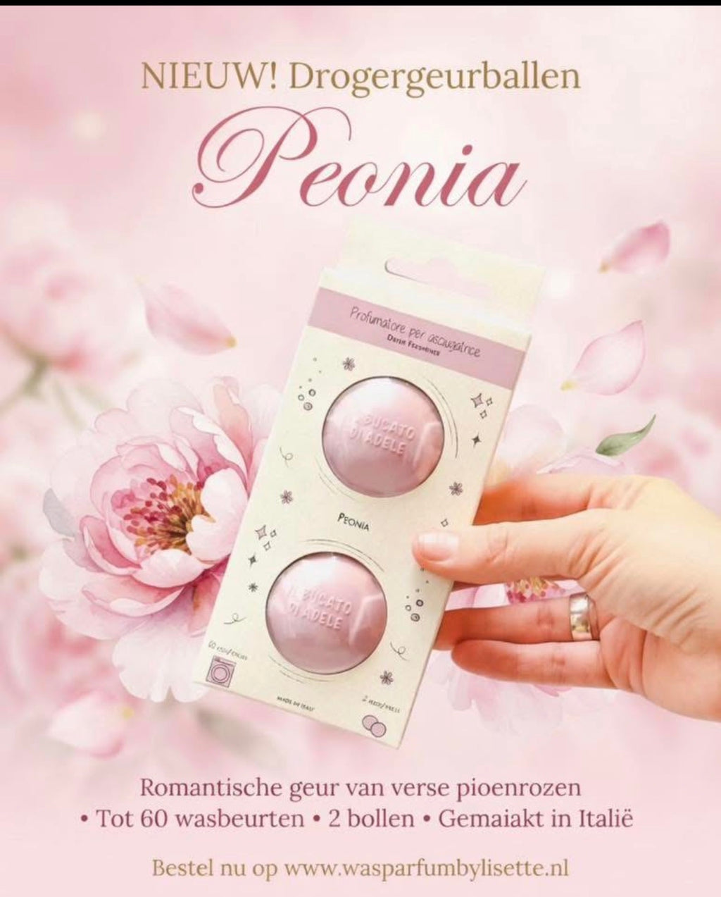 Geur verfrisser voor de droger .Peonia. il Bucato di adel