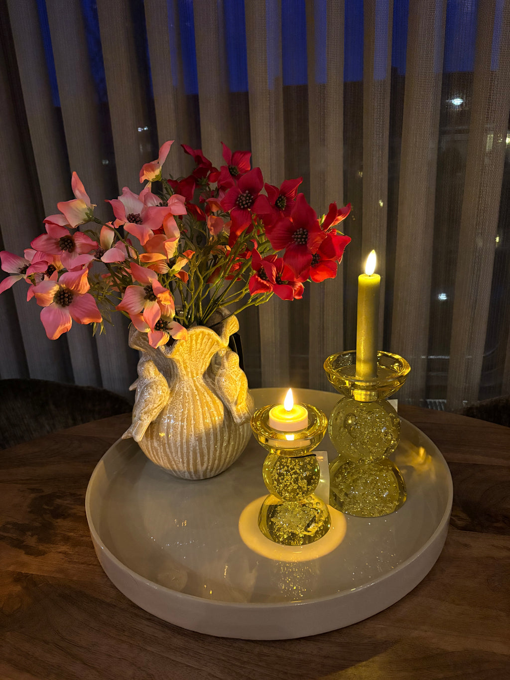 Gele bol kandelaar groot light&living
