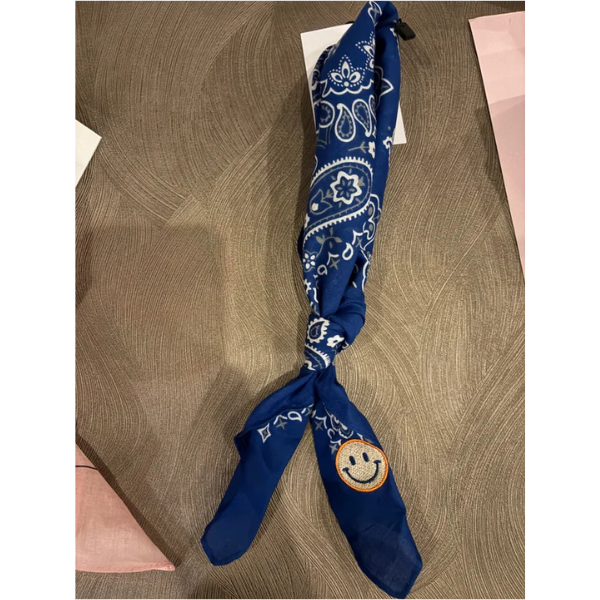 Flora Bandana sjaaltje donker jeans blauw