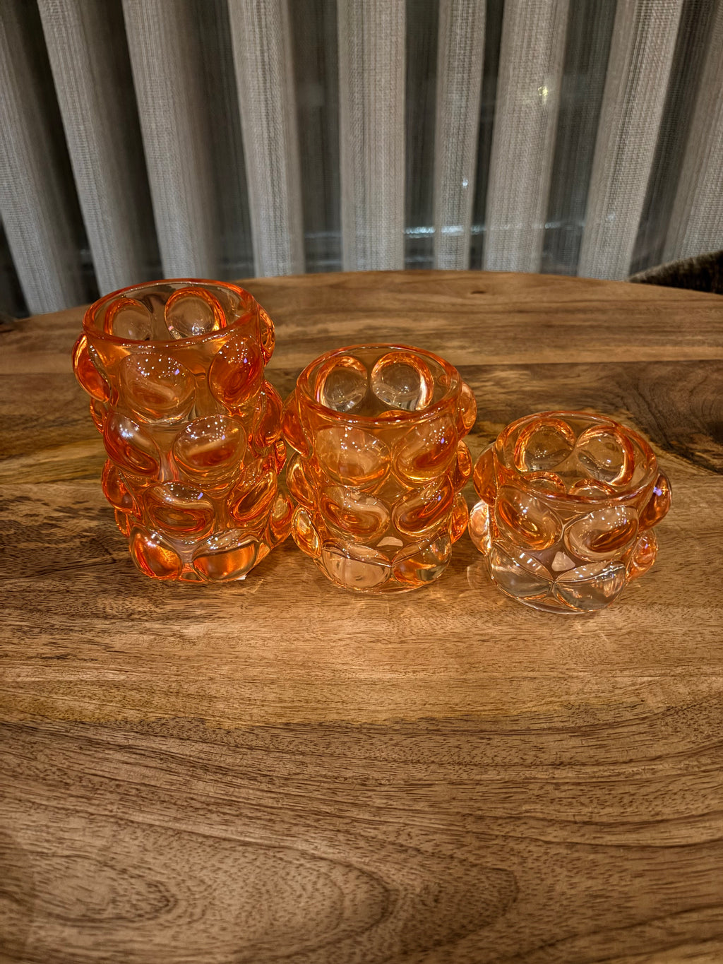 Oranje bubbel waxinehouders light&living