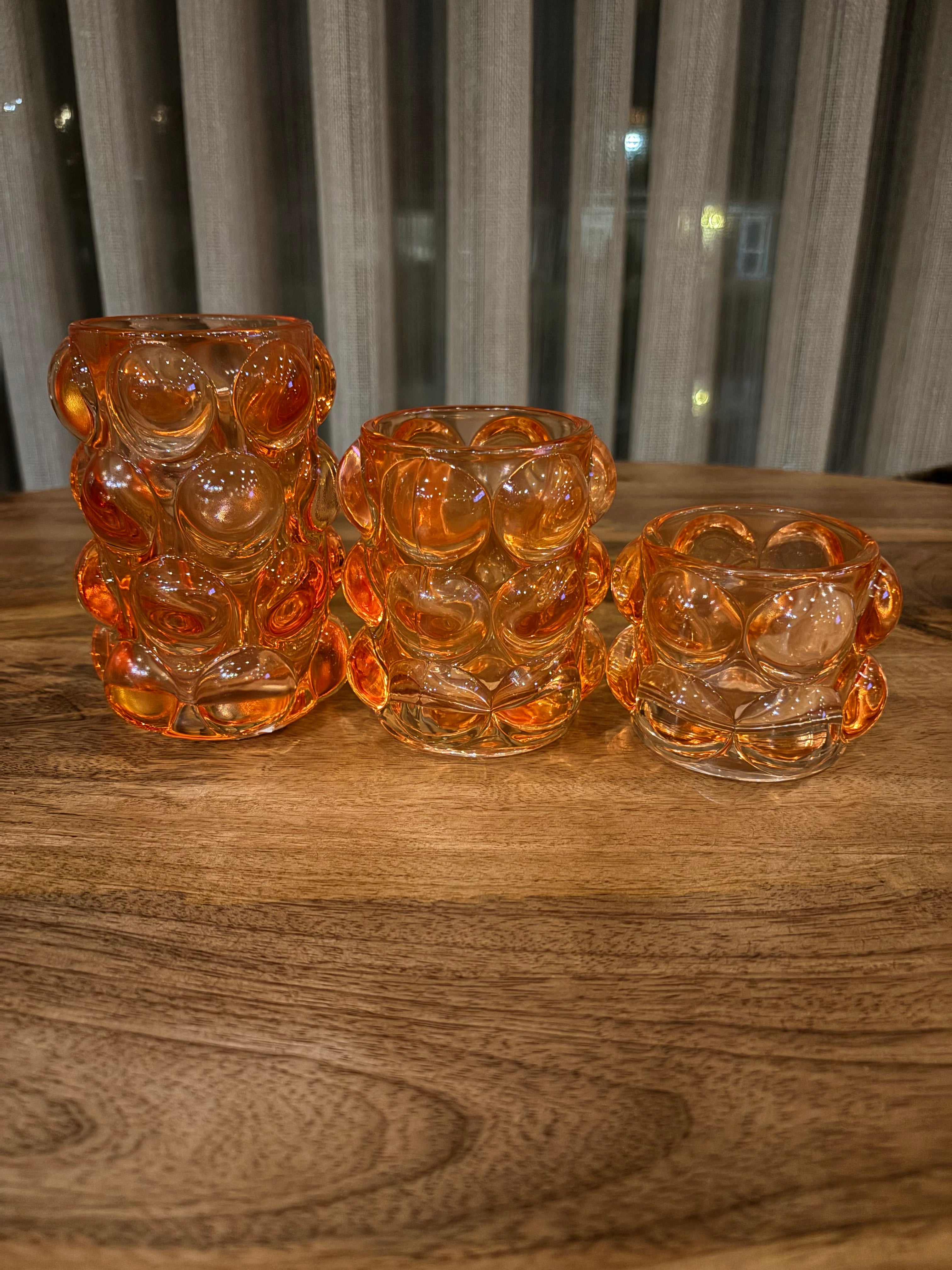 Oranje bubbel waxinehouders light&living