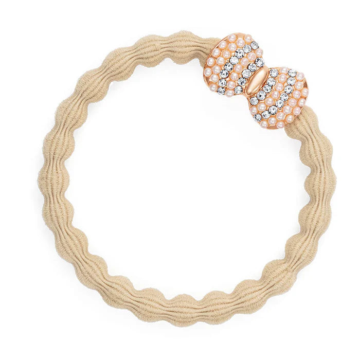 Beige Met Strik Elastiek/Armbandje - By Eloise