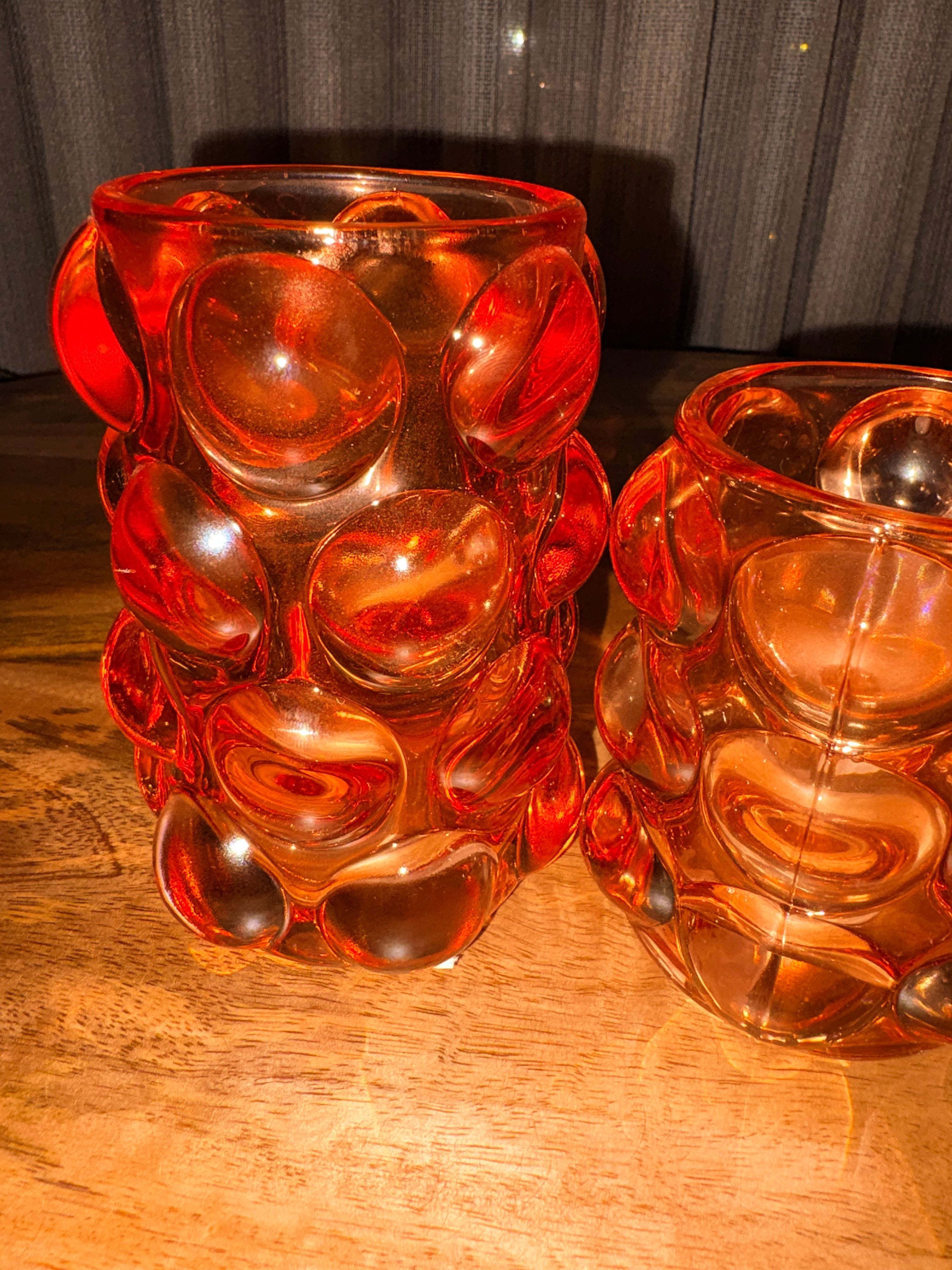 Oranje bubbel waxinehouders light&living