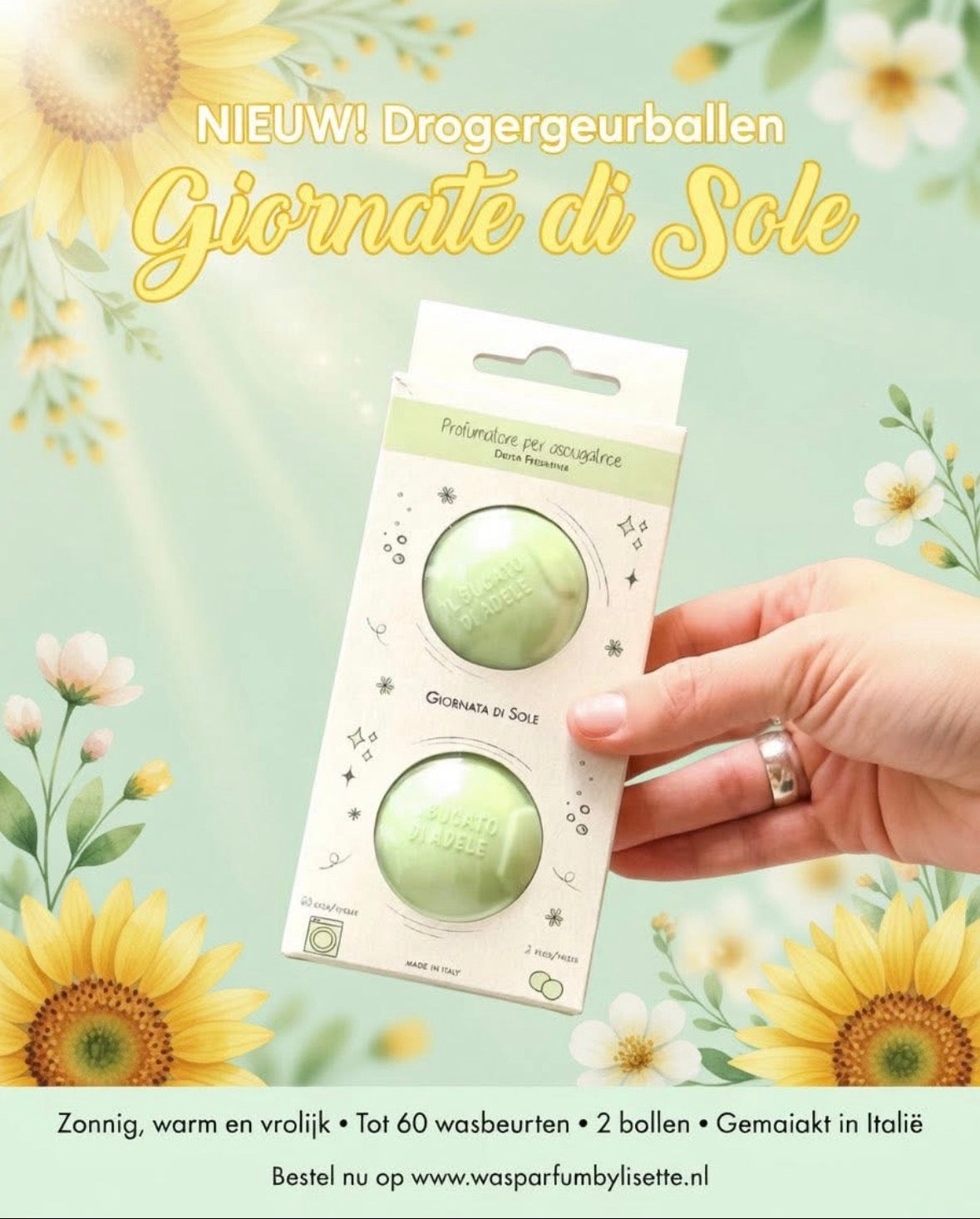Geur verfrisser voor de droger . Giornato di sole . Il Bucato di Adele