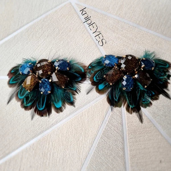 Stylingclips - Feathers Kobaltblauw (per paar)