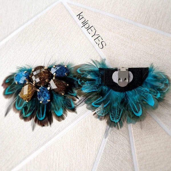 Stylingclips - Feathers Kobaltblauw (per paar)